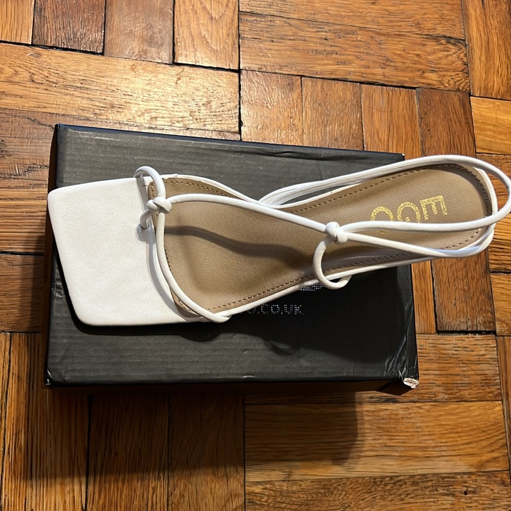 EGO White Square-Toe Heels